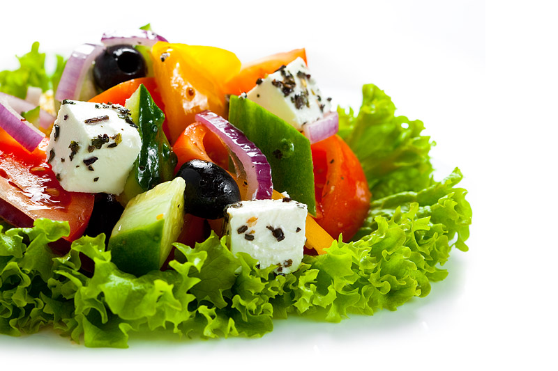 самый популярный овощной салат - греческий салат с шампиньонами