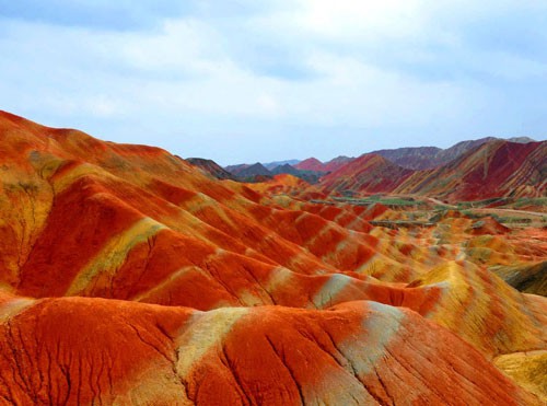 Красные горы Zhangye Danxia Landform, Китай